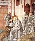 Benozzo Di Lese Di Sandro Gozzoli Wall Art - St Jerome Pulling a Thorn from a Lion's Paw